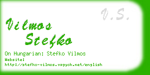 vilmos stefko business card